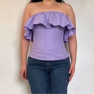 Olivaceous off-the-shoulder corset top in purple // size M